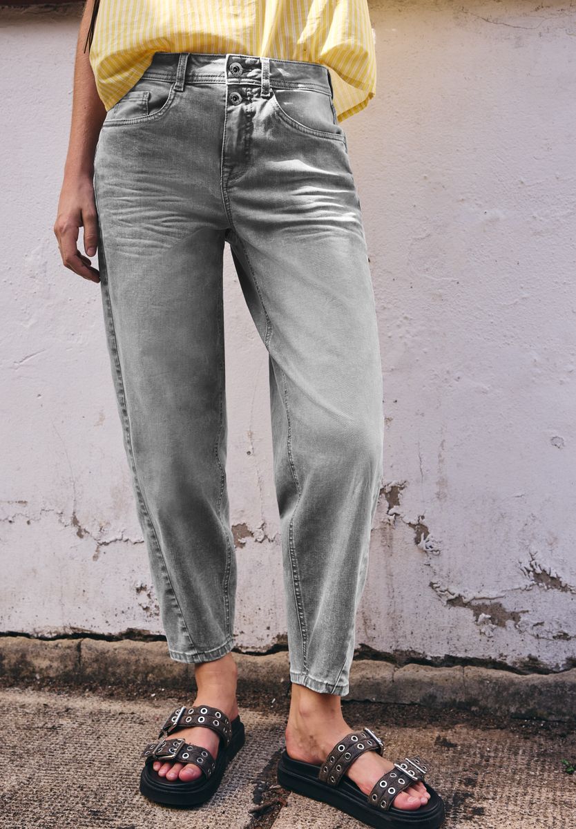 High Waist Barrel Leg Jeans im Loose Fit