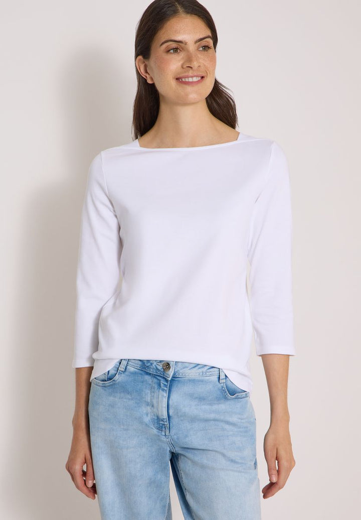 Basic Shirt mit U-Boot-Ausschnitt