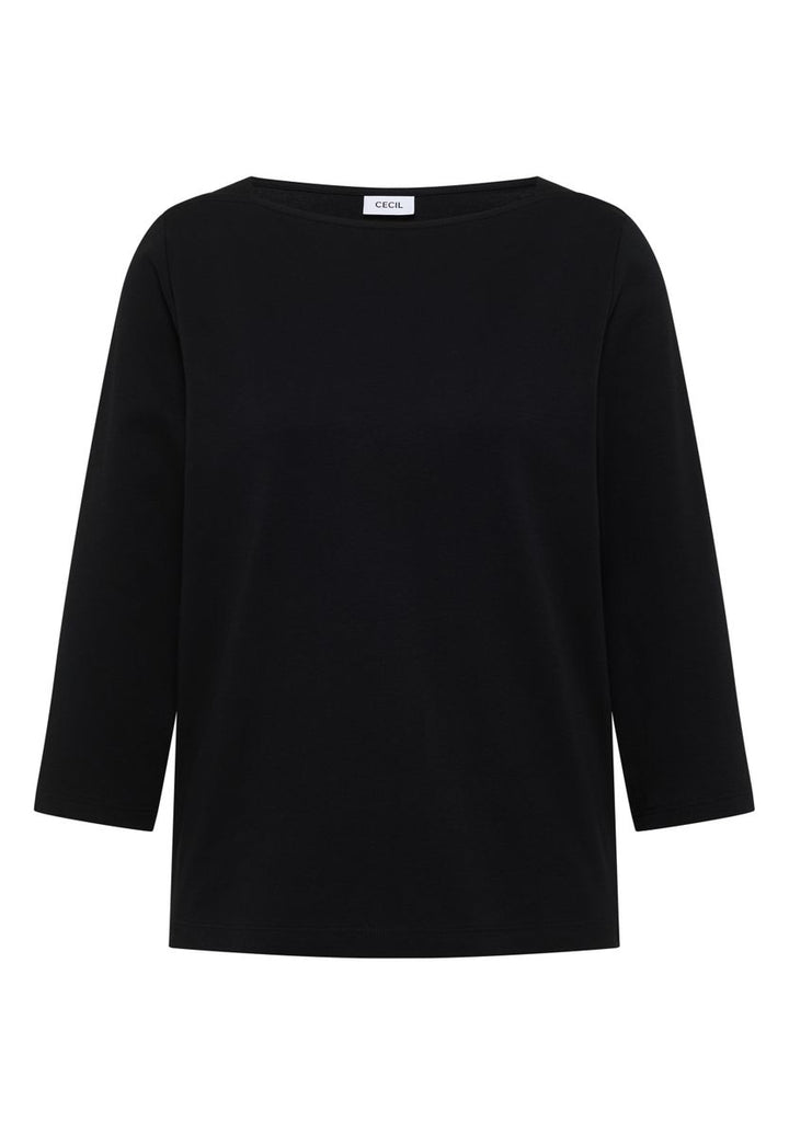 Basic Shirt mit U-Boot-Ausschnitt