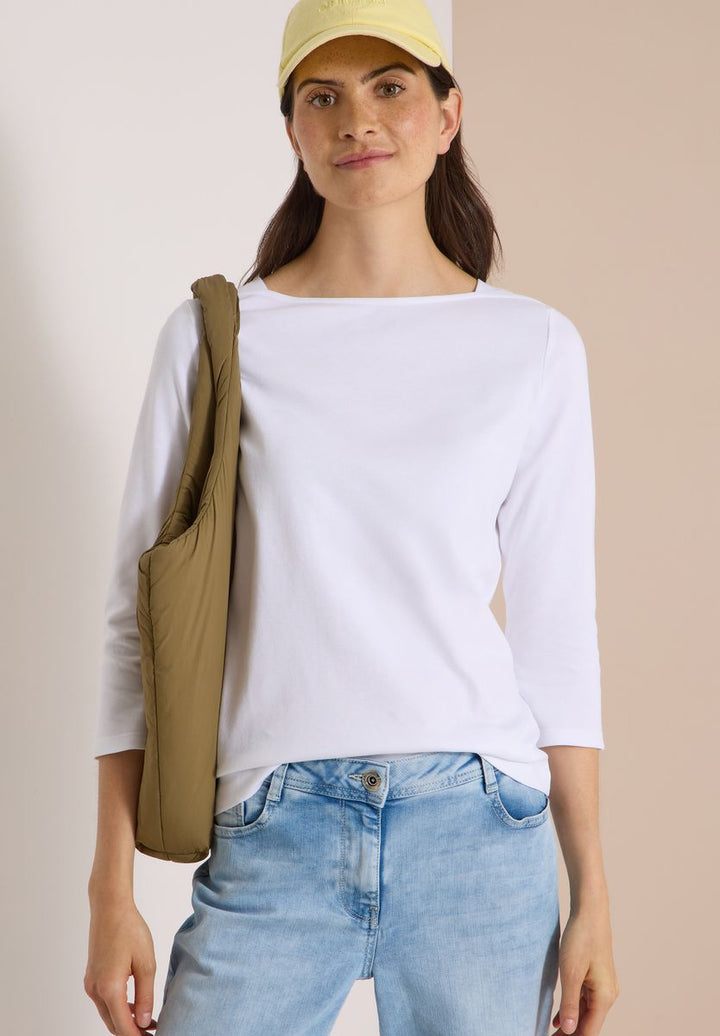 Basic Shirt mit U-Boot-Ausschnitt