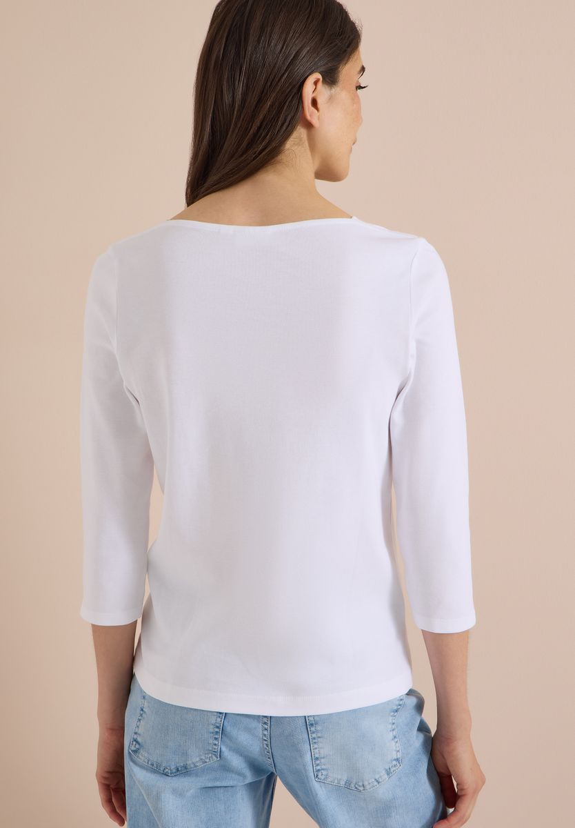Basic Shirt mit U-Boot-Ausschnitt