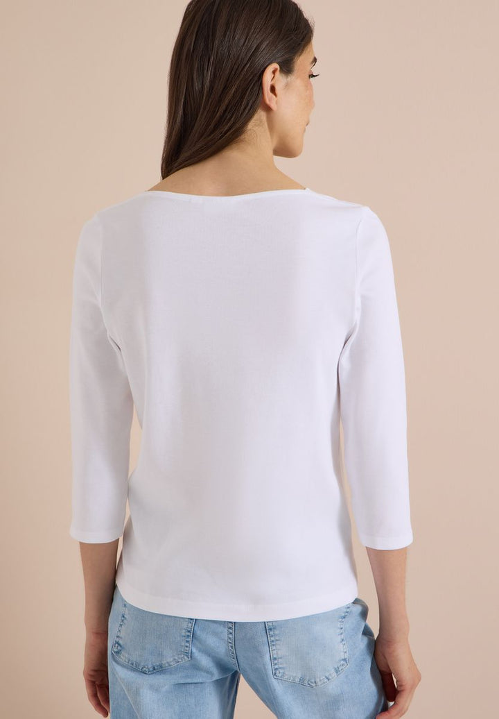 Basic Shirt mit U-Boot-Ausschnitt