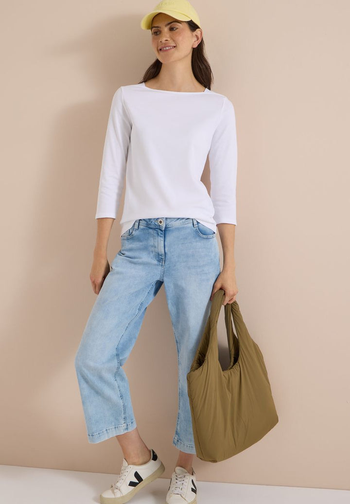 Basic Shirt mit U-Boot-Ausschnitt