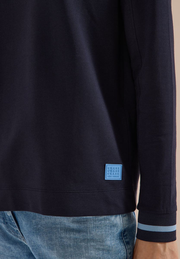 Langarm Shirt mit Rundhals und Streifendetail