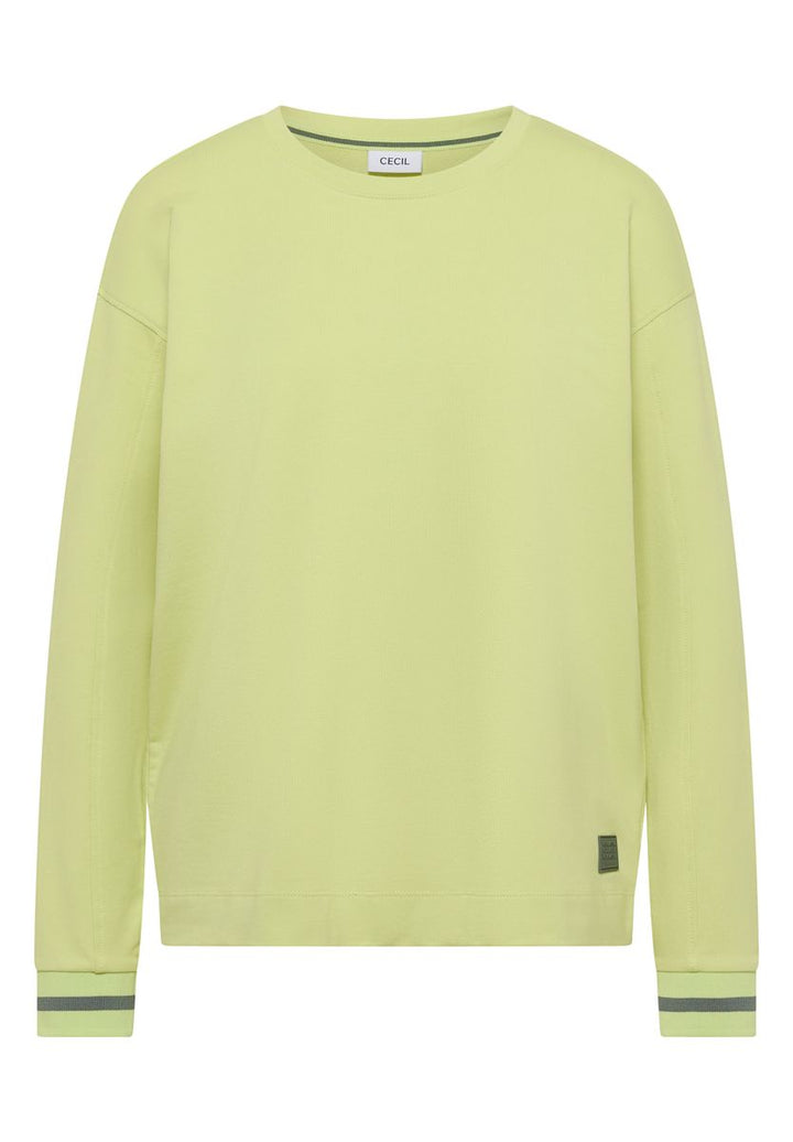 Langarm Shirt mit Rundhals und Streifendetail