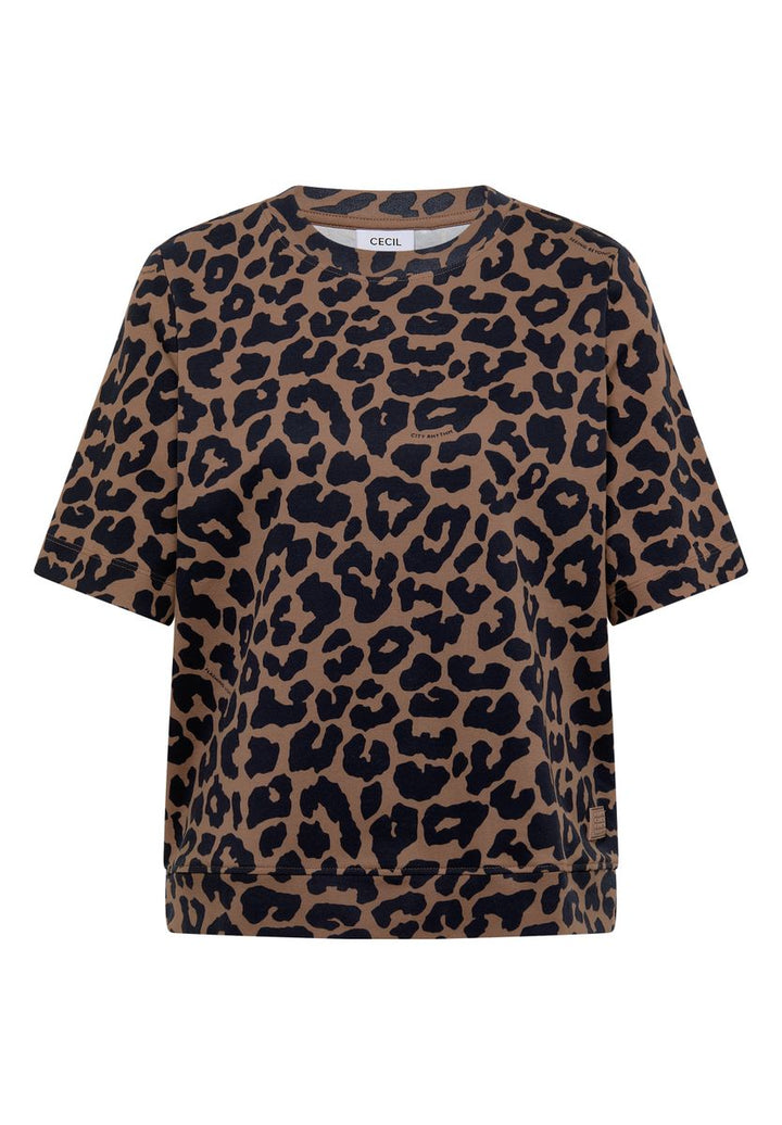 T-Shirt mit Rundhals und Leo-Muster