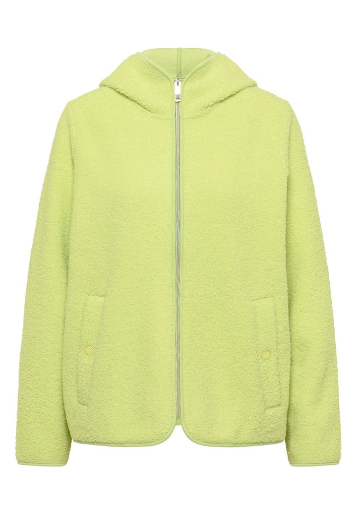 Teddy-Jacke mit Kapuze in Unifarbe