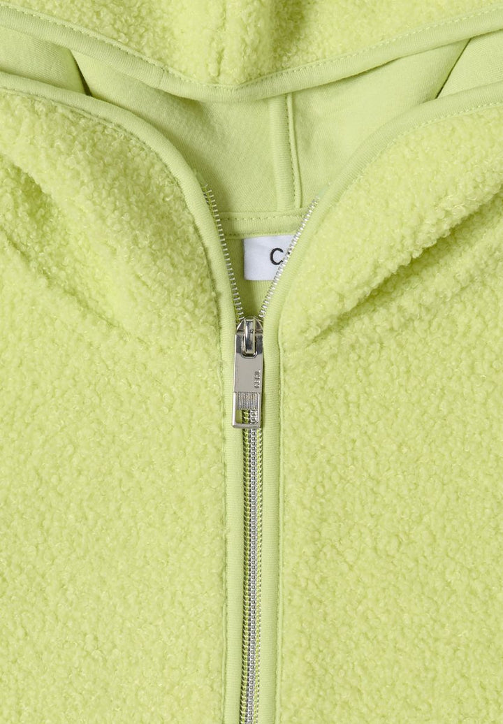 Teddy-Jacke mit Kapuze in Unifarbe