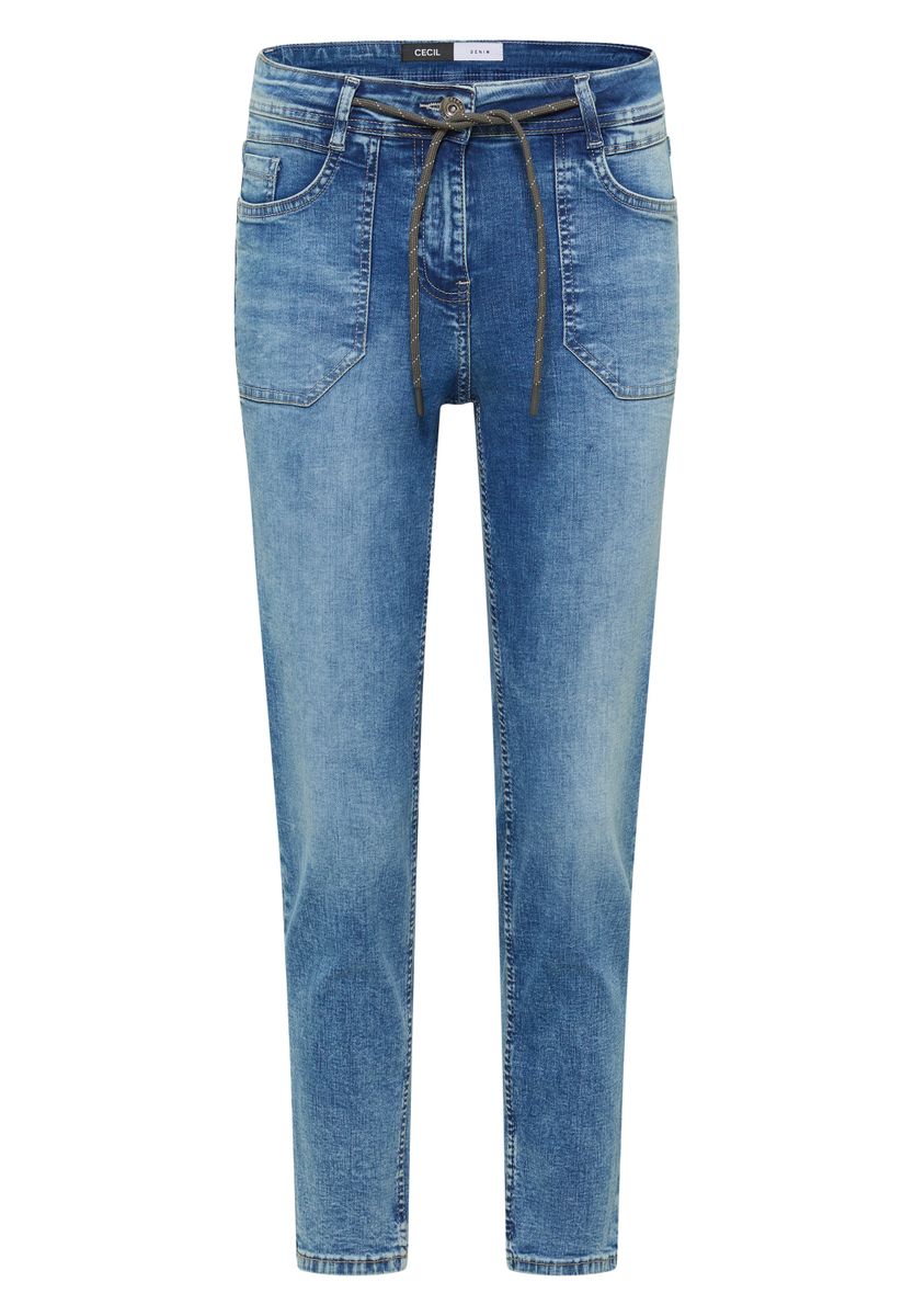 Mid Waist Slim Leg Jeans im Casual Fit