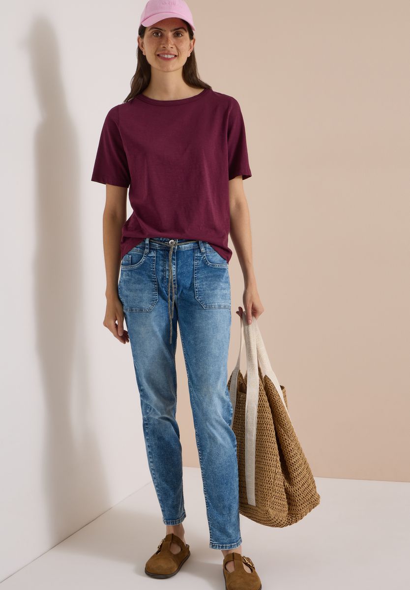 Mid Waist Slim Leg Jeans im Casual Fit