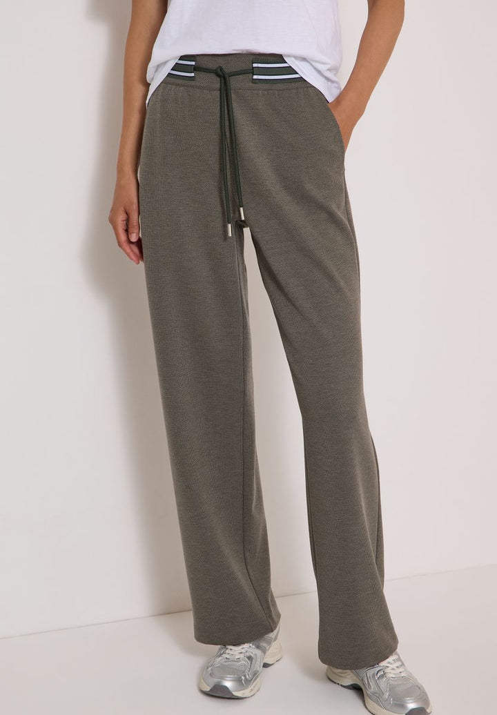 High Waist Straight Leg Hose mit Dessin