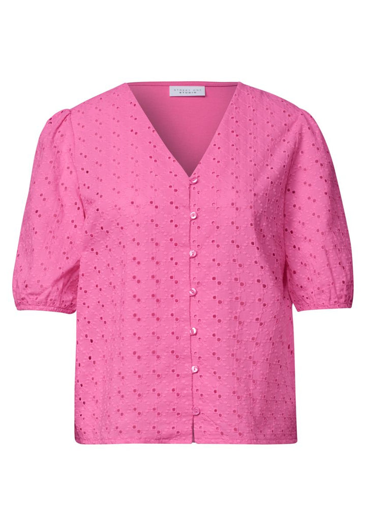 Shirtbluse mit Embroidery-Front