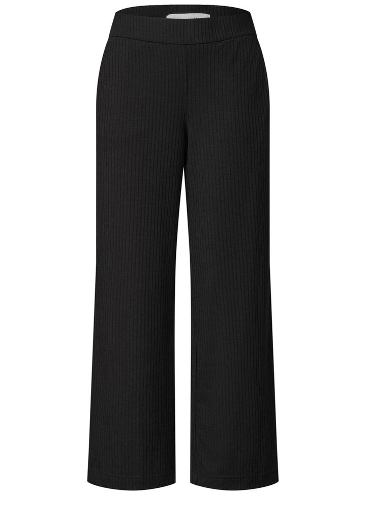 Wide Leg Hose in Rippstruktur