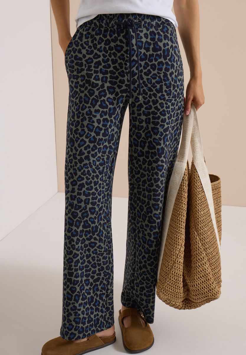 Wide Leg Hose in Silk-Touch-Qualität