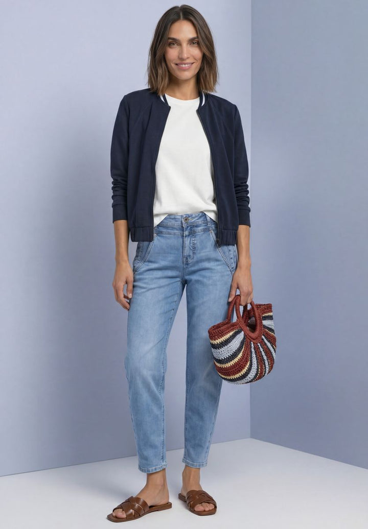Langarm Jacke im Silk-Look mit Zipper