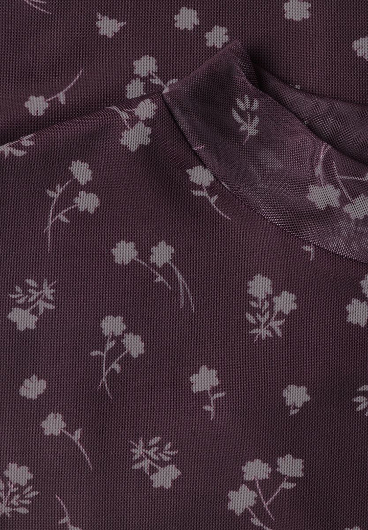 Langarm Mesh-Shirt mit Rundhals und Print