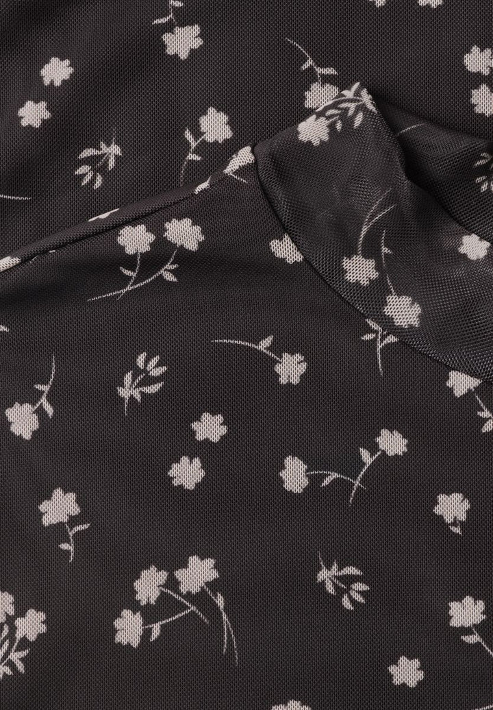 Langarm Mesh-Shirt mit Rundhals und Print
