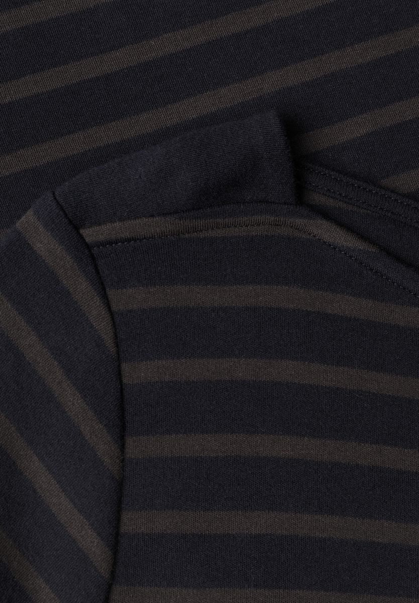 3/4-Arm Shirt mit Boat Neck und Streifen