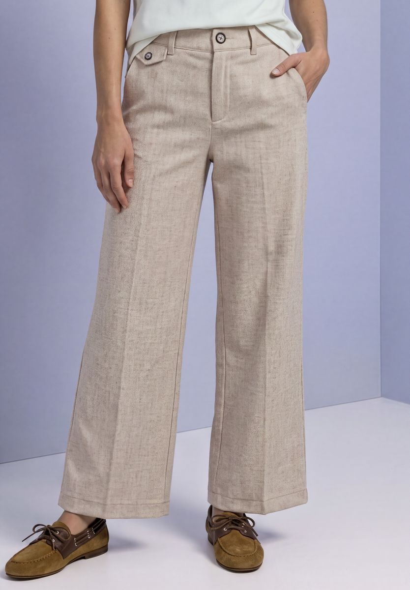 Straight Leg Hose im Melange-Look