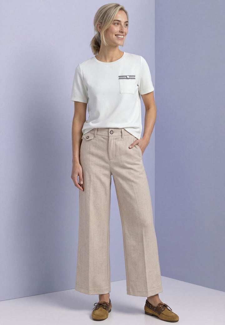 Straight Leg Hose im Melange-Look