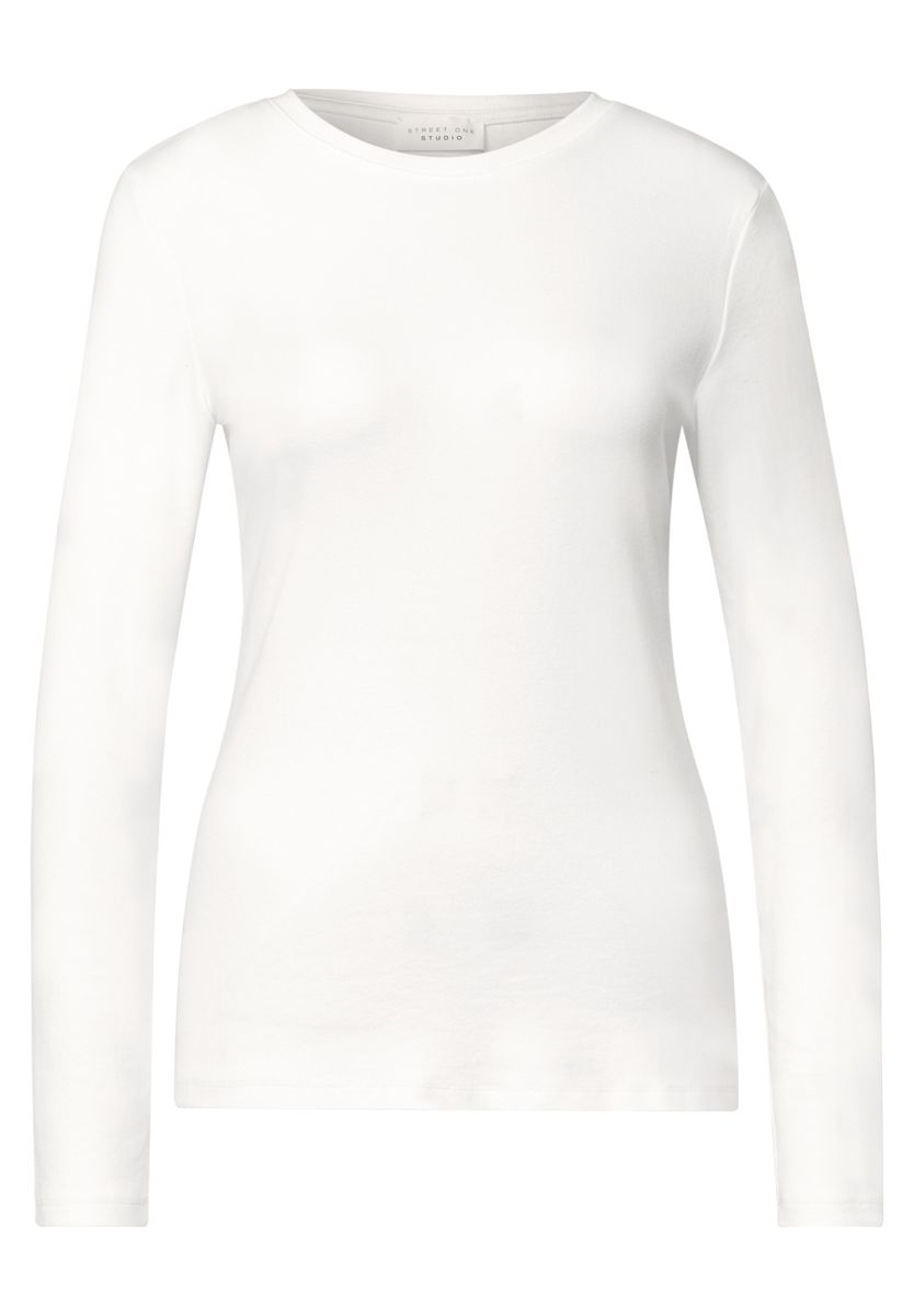 Basic Shirt in Unifarbe mit Rundhals