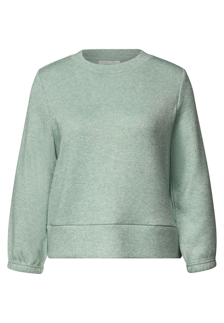 3/4-Arm Shirt im Strick-Look mit Glitzer