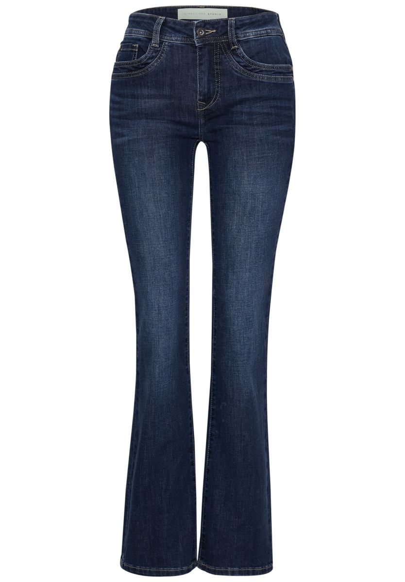 Mid Waist Bootcut Jeans im Slim Fit