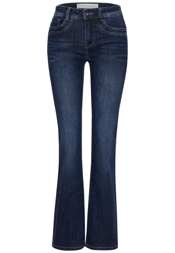 Mid Waist Bootcut Jeans im Slim Fit