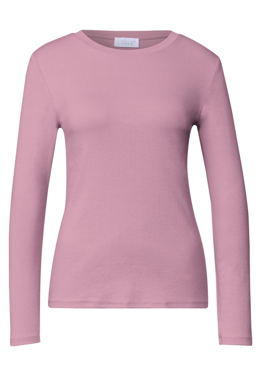 Basic Shirt in Unifarbe mit Rundhals