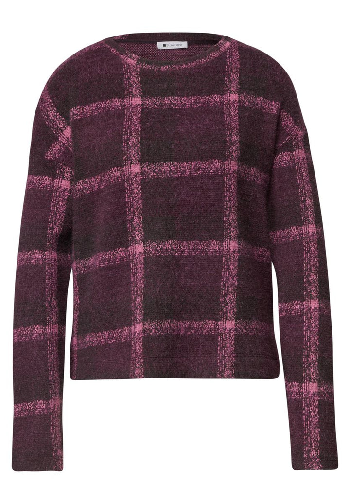 Langarm Shirt mit Rundhals und Karomuster