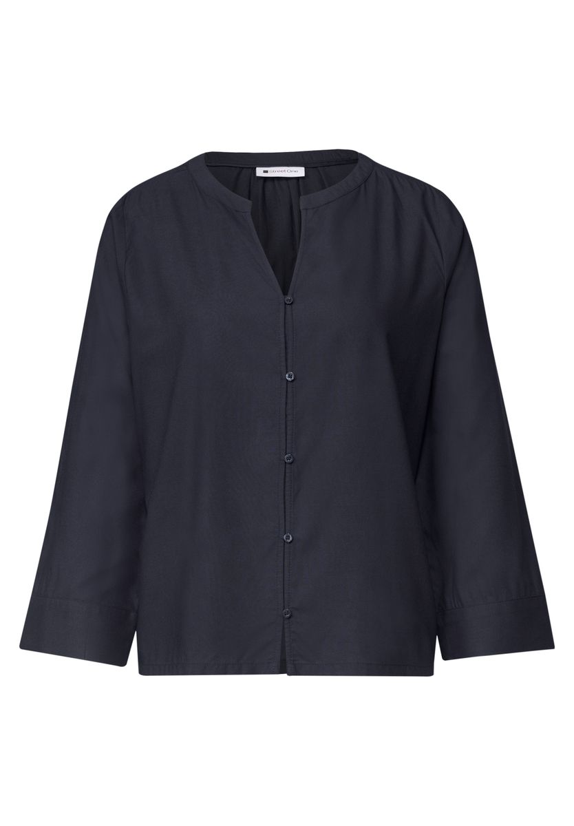 3/4-Arm Bluse mit Split Neck
