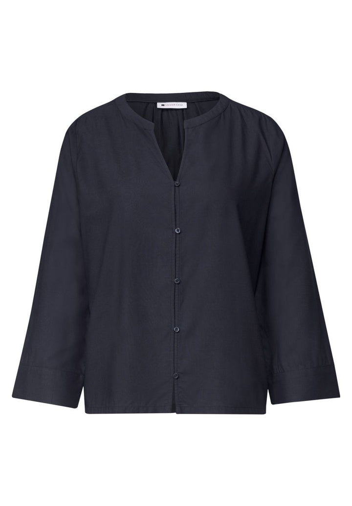 3/4-Arm Bluse mit Split Neck
