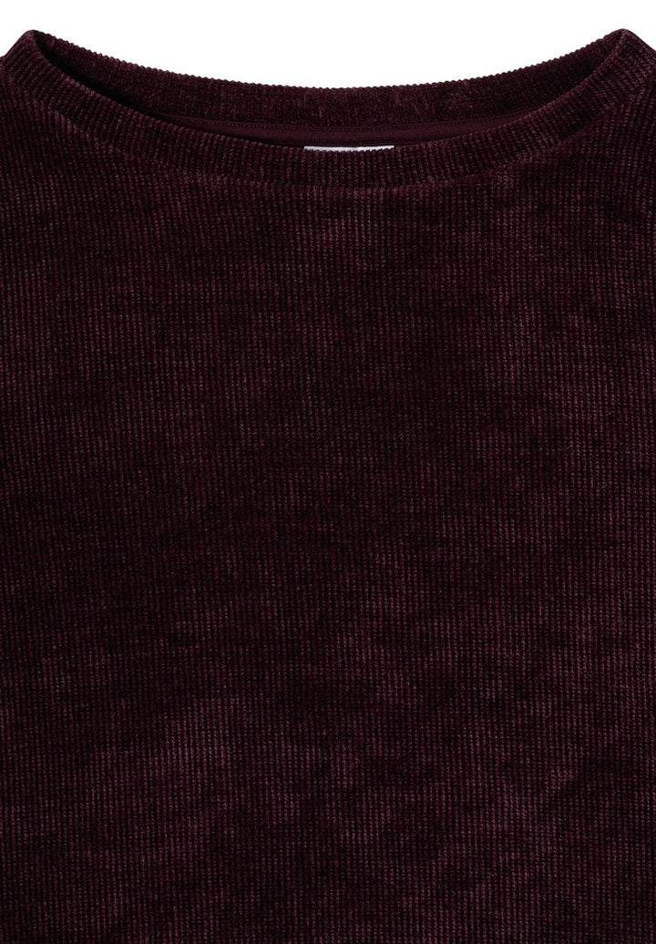 3/4-Arm Shirt aus Cord mit Boat Neck
