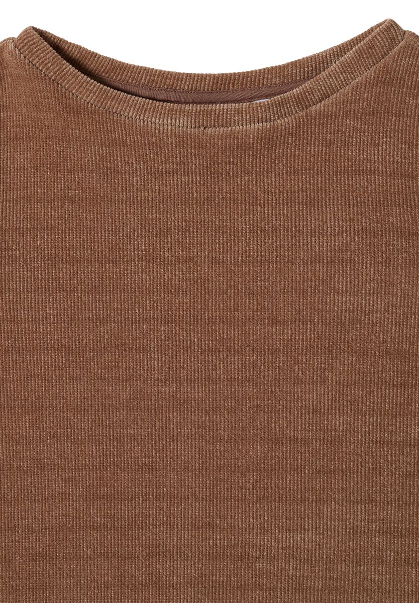 3/4-Arm Shirt aus Cord mit Boat Neck