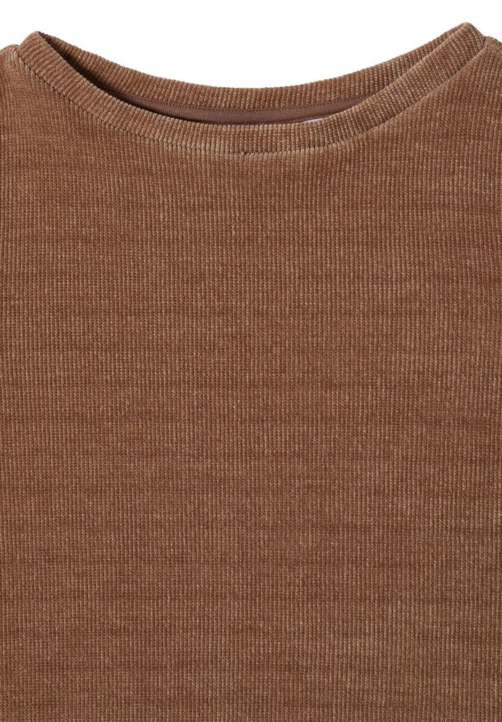 3/4-Arm Shirt aus Cord mit Boat Neck