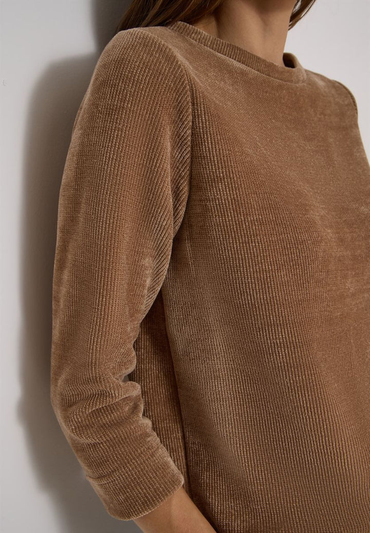 3/4-Arm Shirt aus Cord mit Boat Neck