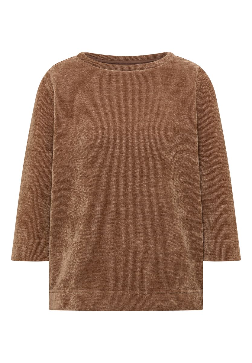 3/4-Arm Shirt aus Cord mit Boat Neck