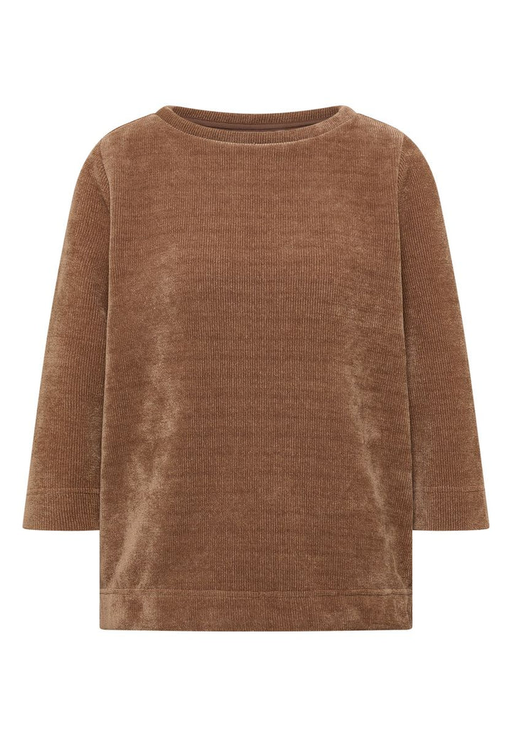 3/4-Arm Shirt aus Cord mit Boat Neck