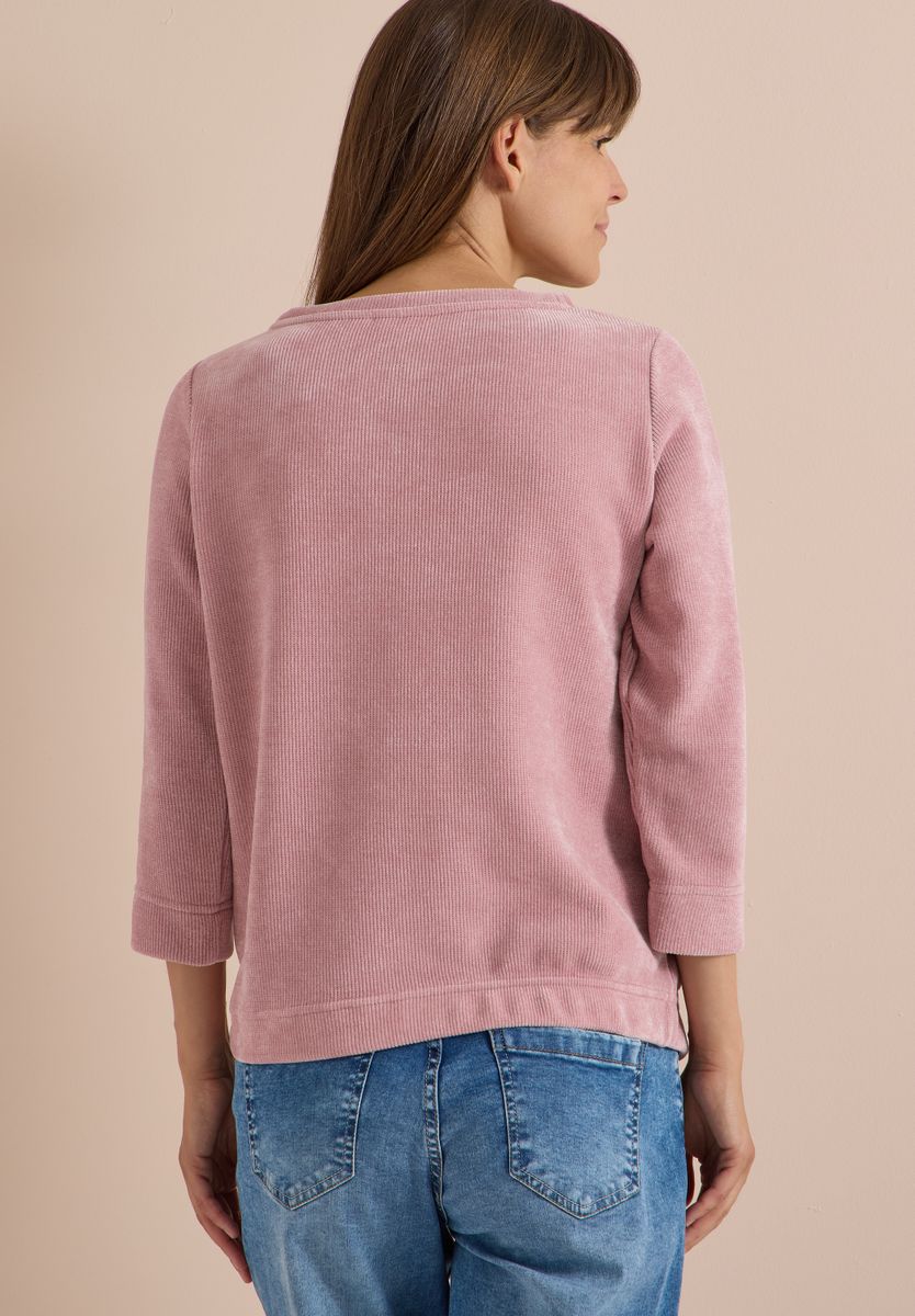 3/4-Arm Shirt aus Cord mit Boat Neck