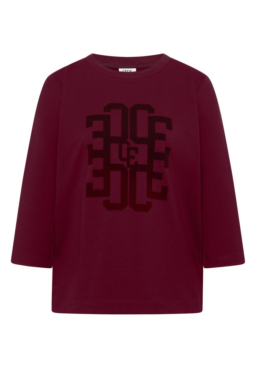 3/4-Arm Shirt mit Rundhals und Wording