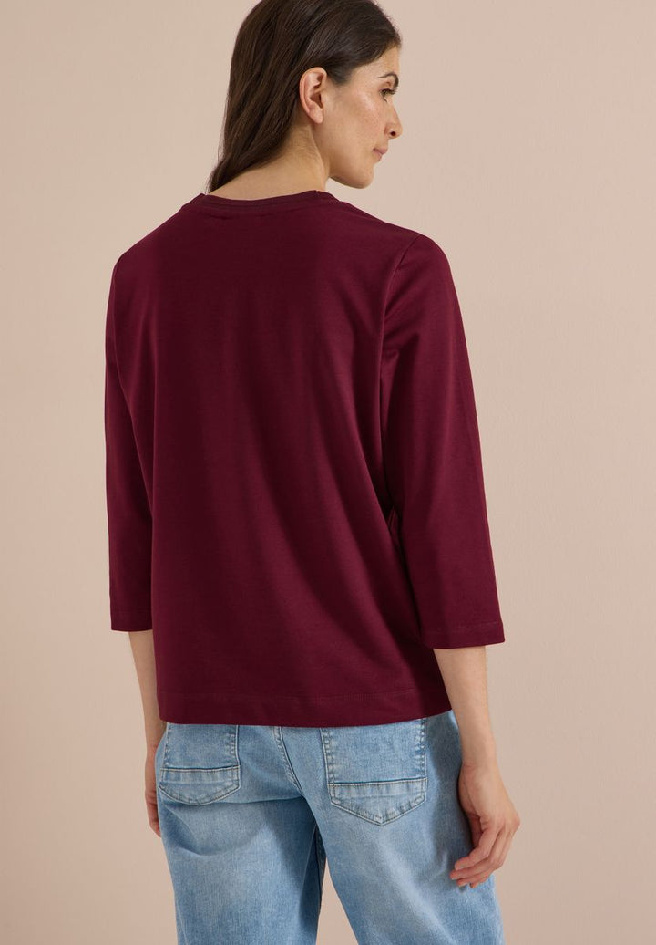 3/4-Arm Shirt mit Rundhals und Wording