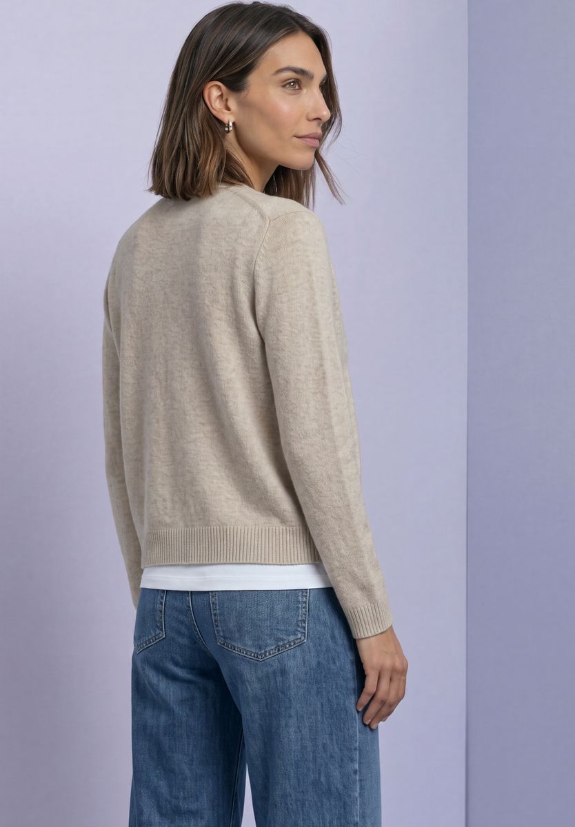 Cadigan mit V-Neck und Knopfleiste