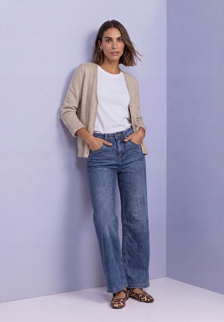 Cadigan mit V-Neck und Knopfleiste