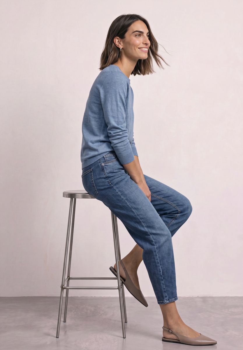 Basic Pullover mit U-Boot-Ausschnitt