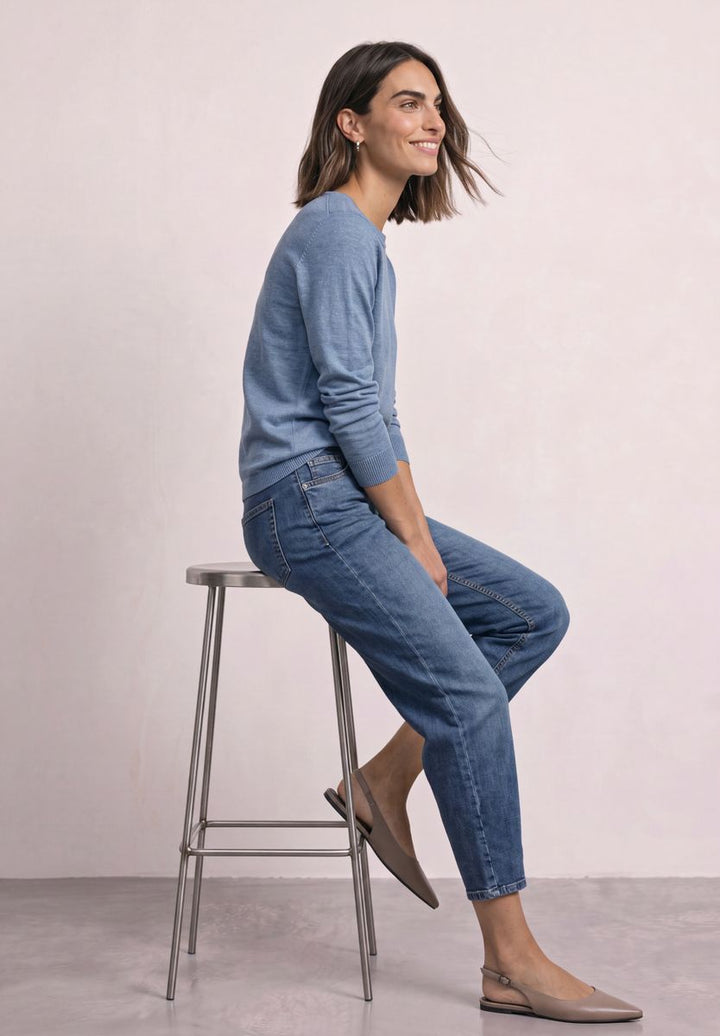 Basic Pullover mit U-Boot-Ausschnitt