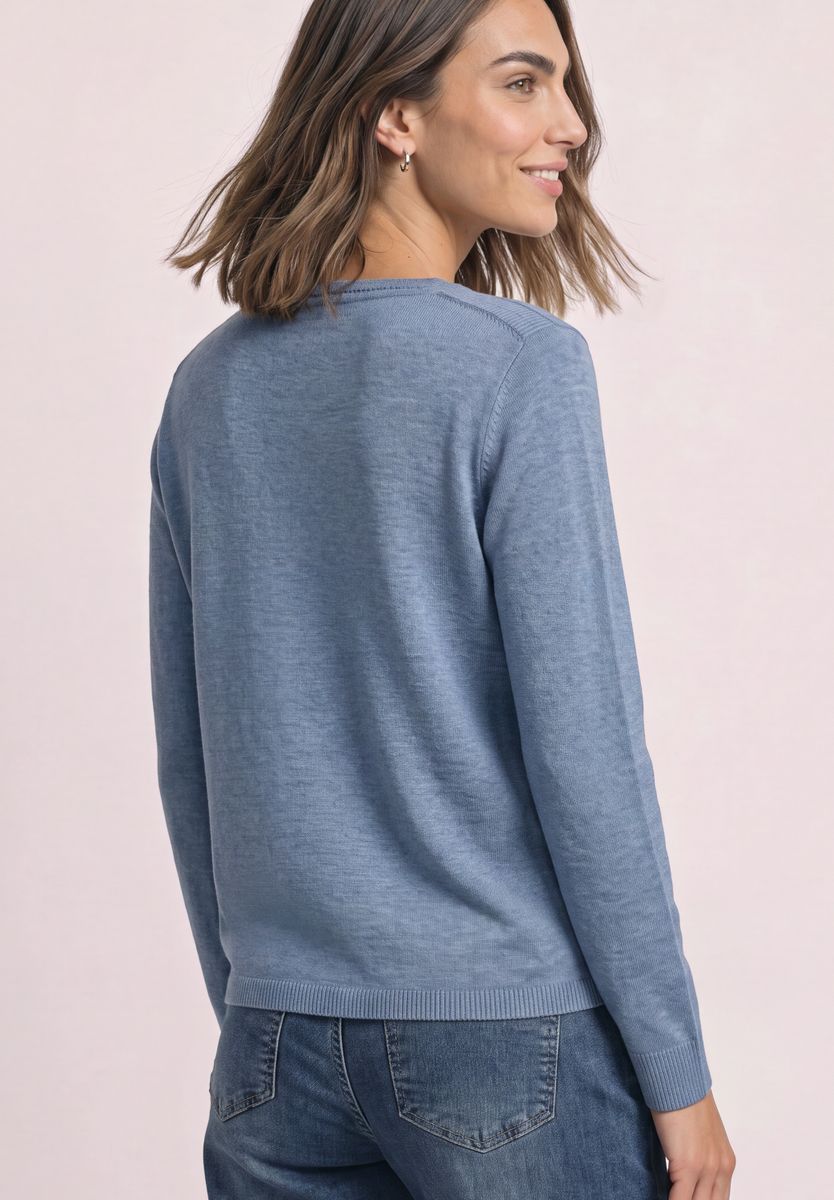 Basic Pullover mit U-Boot-Ausschnitt