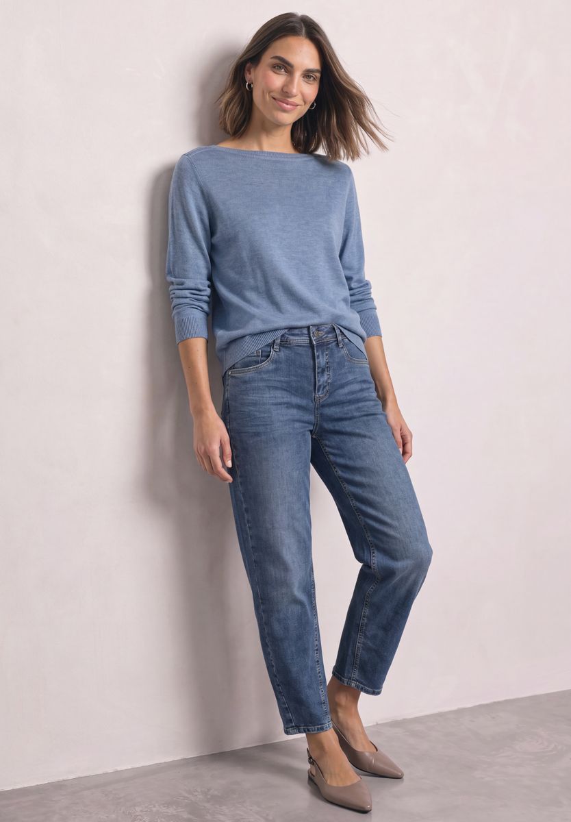 Basic Pullover mit U-Boot-Ausschnitt