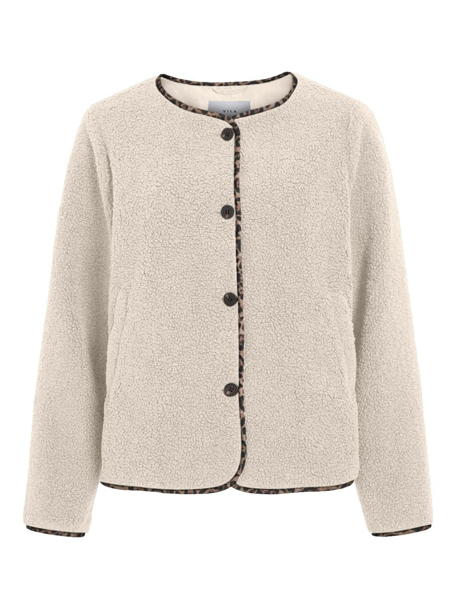 VIADA PRINTED PIPING TEDDY JACKET