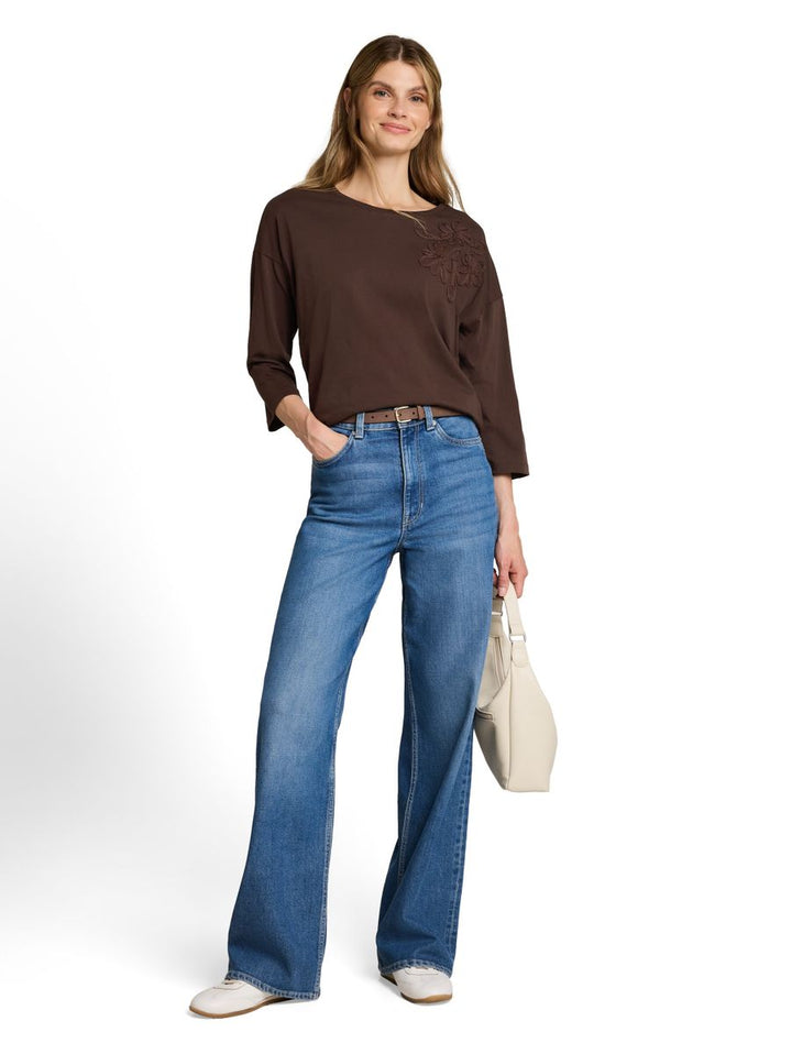 Loose Fit T-Shirt mit Blumen-Applikation