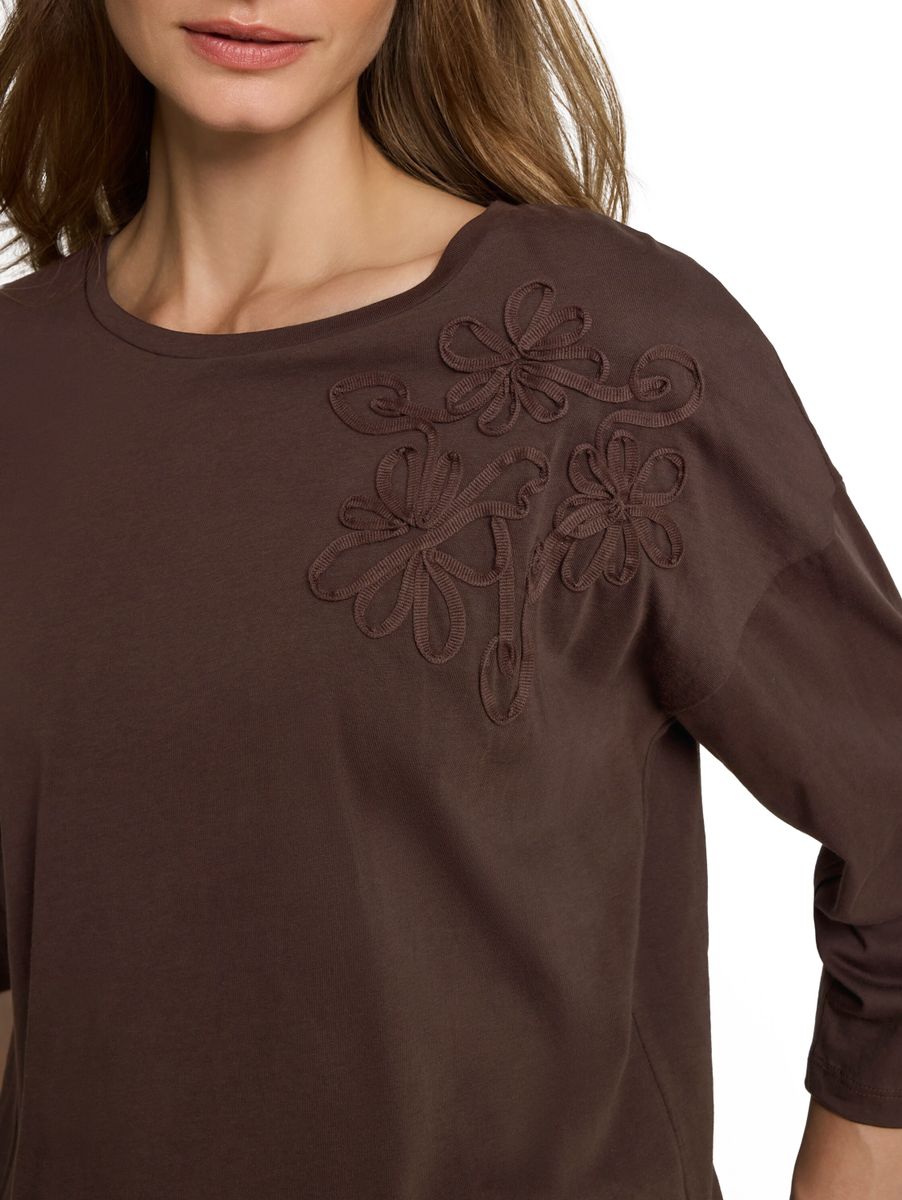 Loose Fit T-Shirt mit Blumen-Applikation